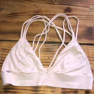 Pink Victoria’s Secret strappy pink bra light pink no padding size medium/large‌